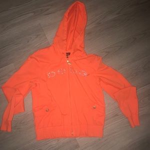 Orange Bebe hooded zip jacket